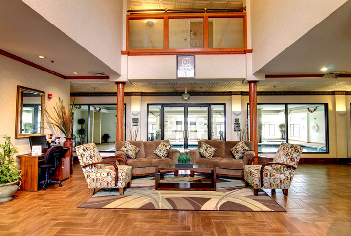 Take a break from your day and relax in our hotel lobby!